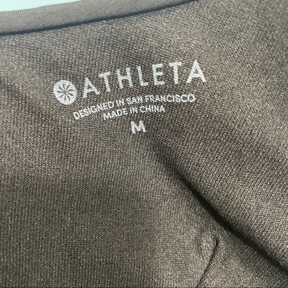 Athleta Black Tankini Top Blouse Hem Strappy Ruched Sides Medium - Picture 10 of 10